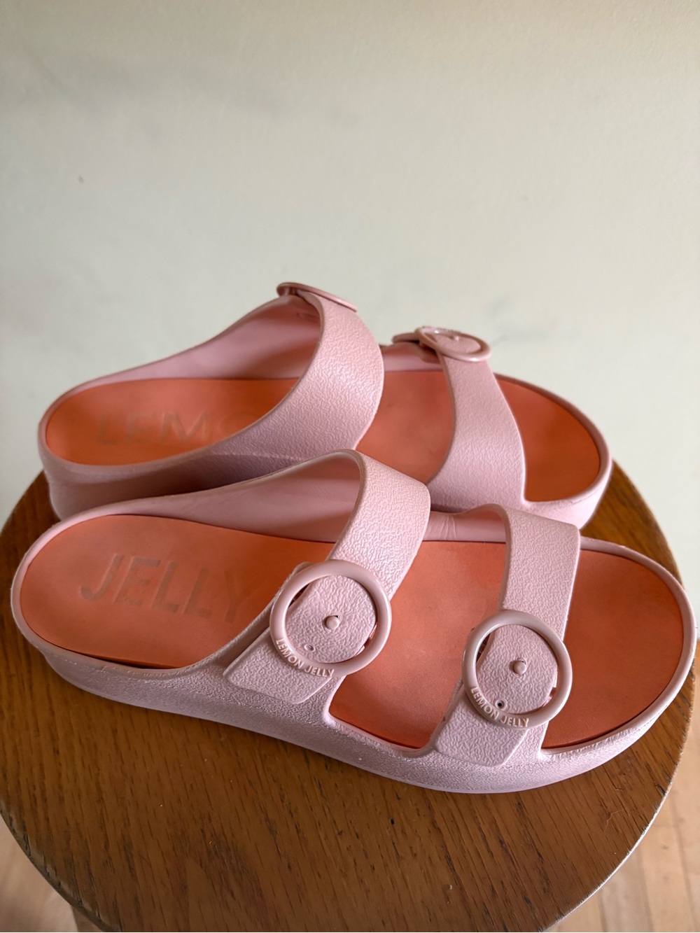 Lemon Jelly Pink Double Buckle Slide Sandals Size 39